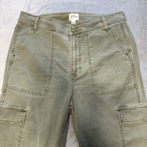 J. Crew Pants Womens 29 Slim Fit Cargo Military Green Pockets Stretch Chinos - Picture 3 of 14
